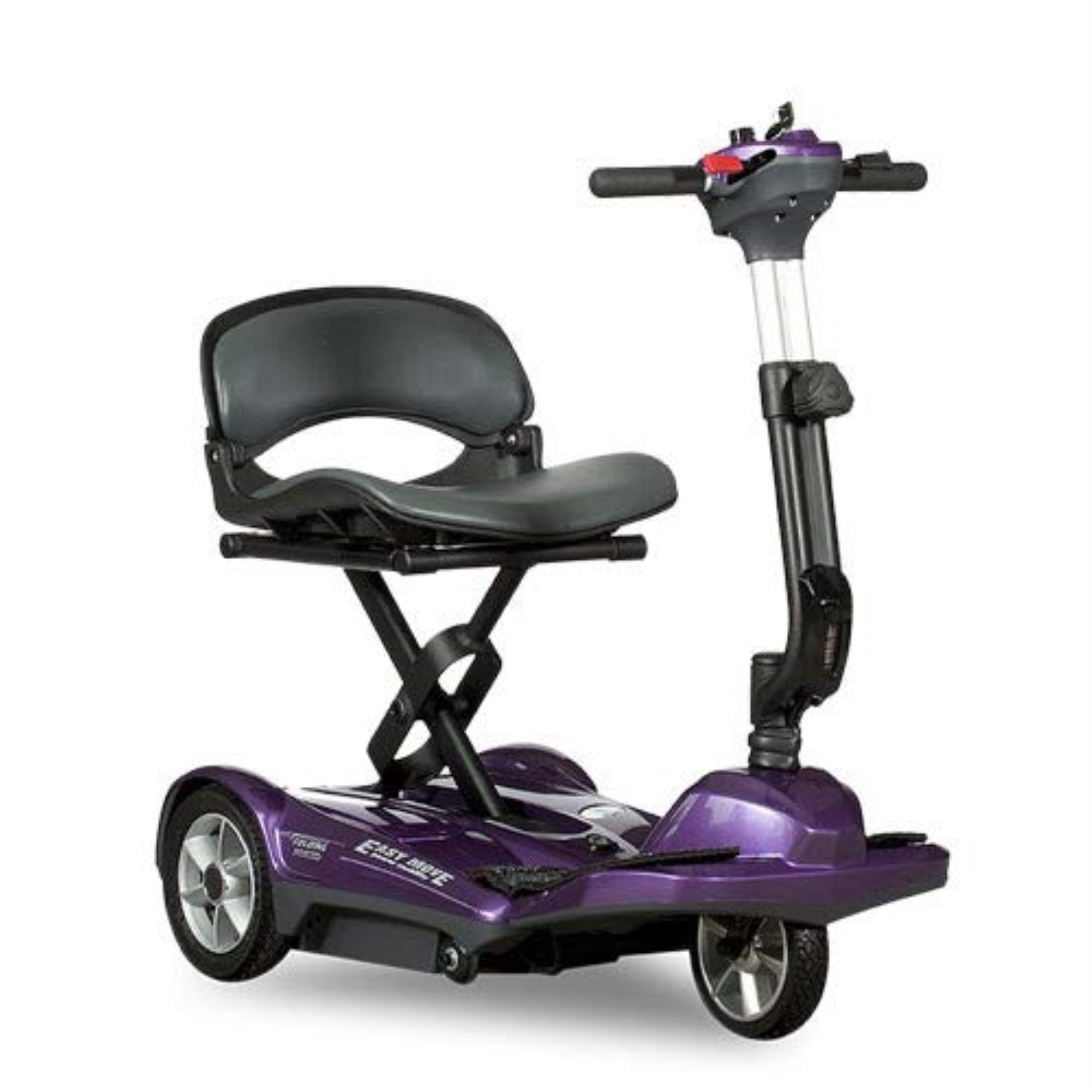 EV Rider Transport M EZ(Easy Move) S19M Fold Manual Folding Electric Mobility Scooter for Adults Seniors Handicapped Lightweight Mobility Travel Scooter, 11.5 Ah Li Battery Pack-Metallic Plum