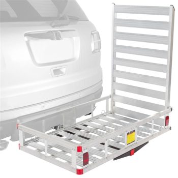 Wheelchair Scooter Carrier w/Ramp, Car Truck SUV, 500 lb Cap, Silver Spring