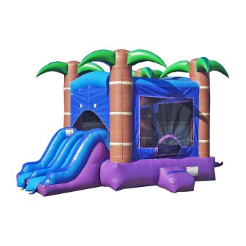 HeroKiddo Enchanted Forest Bounce House with Dual Slide, Commercial Grade PVC Vinyl, Basketball Hoop, Inflatable for Kids & Adults