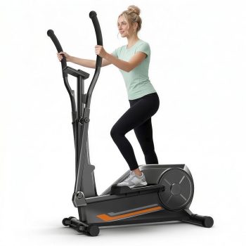 SONITU Magnetic Elliptical Machine for Home, 8 Resistance Levels, 12" Stride, LCD Display, 330 lb Capacity