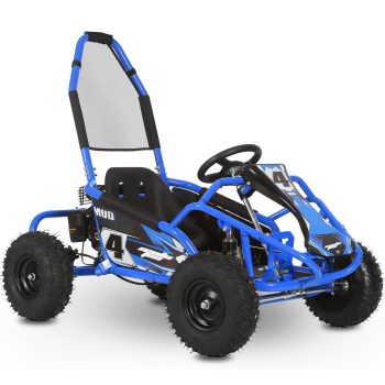 MotoTec Mud Monster Kids Gas Powered 98cc Go Kart Full Suspension, Blue