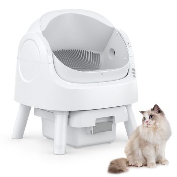 PetPivot Automatic Cat Litter Box Self-Cleaning with Safety Protection, Mat and Trash Bags Included