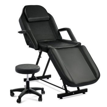Adjustable Black Massage Chair+Stool Table Tattoo Facial Bed Barber Salon Spa