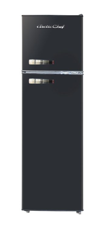 Arctic Chef 10 Cu. ft. Retro Refrigerator, Top Mount Apartment-Size Fridge, Black