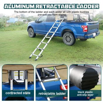 Rooftop Tent Hard Shell for SUV Truck, Waterproof Roof Top Tent with 2.36" Foam Mattress, Oxford Fabric, Aluminum Ladder for Camping