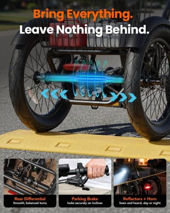 Qlife Triker 2.0 Electric Tricycle for Adults, 18" Folding Electric Trike, 350W Motor Peak 1200W 48V 13AH Step-Thru Etrike, 18MPH Up to 50 Miles 3-Wheel Electric Bike ()