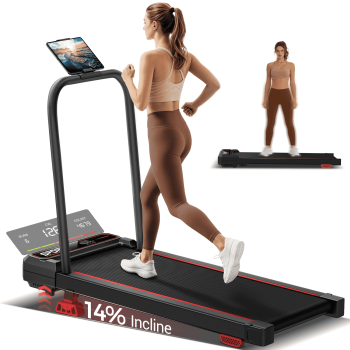 UMAY 14% Incline Under Desk Walking Pad, 3.0 HP Portable Treadmill for Home, 265 lbs Capacity with Remote Control