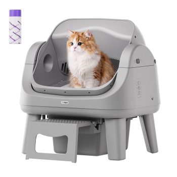 PetPivot AutoScooper 12 Self Cleaning Cat Litter Box, Automatic Litter Box with Open Top, Safety Sensors, Anti-Pinch, Easy Step, Dark