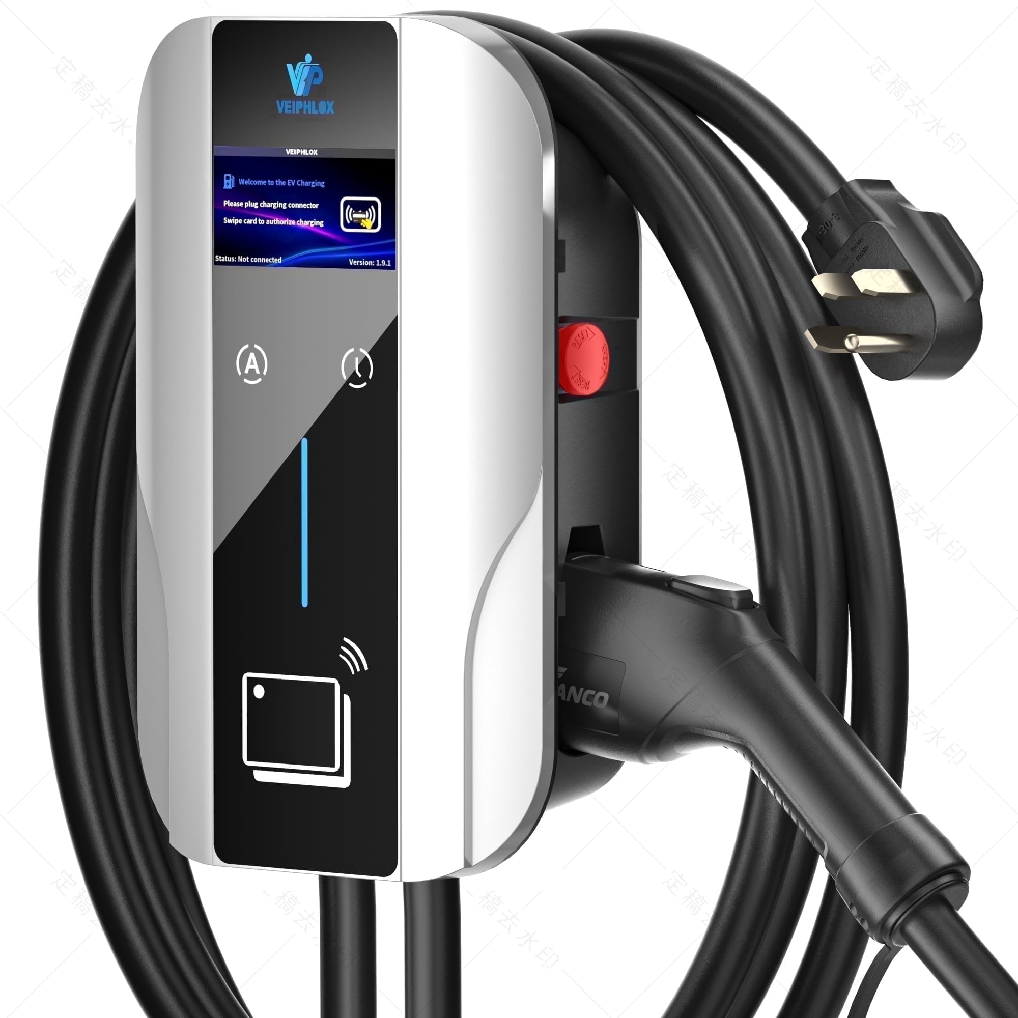 Veiphlox Level 2 EV Charger Model UC102, 240V, 40 Amps ,9.6kW Vehicle Charging Station with LCD Display, 25ft Cable