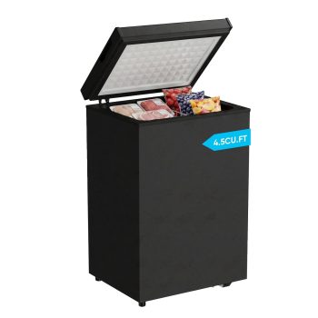 TABU 4.5 Cu.Ft Chest Freezer, Deep Freezer with 7 Level Adjustable Thermostat & Removable Basket,Top Opening, Low Noise()