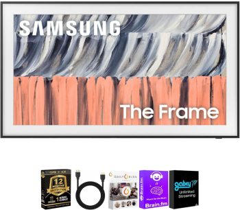 Samsung 55" The Frame LS03HE QLED 4K Smart TV Bundle with HDMI Cable & CPS Plan