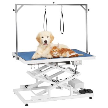 SWETRACE 990W Electric Lift Pet Grooming Table with Adjustable Height 8-44.5in for Large Dogs Blue