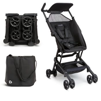 Munchkin® Sparrow™ Ultra Compact Lightweight Travel Stroller for Babies & Toddlers and Munchkin® Multi-Use Rechargeable Stroller Fan, Black