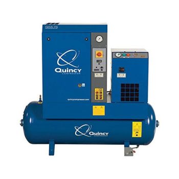Quincy QGS Rotary Screw Compressor with Dryer - 5 HP, 230 Volt Single Phase, 60 Gallon, 16.6 CFM, Model 4152002726