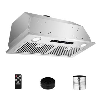 Aobosi 30" Range Hood, 900 CFM Under Cabinet Vent Hood, Stainless Steel Exhaust Fan with Gesture & Remote Control, Time Setting, LED Lights