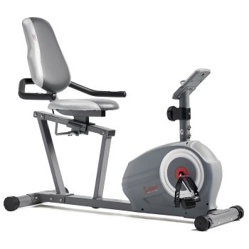 Sunny Health & Fitness Magnetic Indoor Recumbent Cycling Bike, Essentials Series w Bluetooth & FREE SunnyFit® App - SF-RB422003