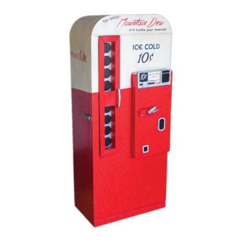 Old-Modern Handicrafts Coca-Cola Vending Machine, Handmade Tin, 4 Shelves, 14"x24.5"x57.25", Red