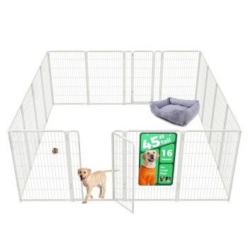 FXW Homeplus Unleashed Indoor Dog Playpen - Stress-Free and Safe Play, Heavy Duty 45 Inch Panels Dog Pen for Large Dogs, │Patented