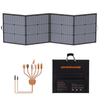 MHPOWOS 220W Portable Solar Panel Foldable Charger Lightweight IP67 for Power Station RV Camping Home Off Grid
