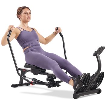 Sunny Health & Fitness Compact Full Motion Rowing Machine with 400 lb Capacity & Performance Tracking via SunnyFit App