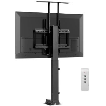 KFFKFF Motorized TV Lift Stand, 132 lbs Load Capacity Adjustable Mount, Vertical Electric TV Bracket with Remote Control, Compatible with 32-55 in TVs (Standalone) / 32-50 in TVs (Cabinet)