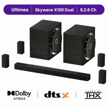 ULTIMEA 9.2.6 THX-Tuned Wireless Surround Sound System w/Dolby Atmos & DTS:X, Dual 10 Subwoofers, 18Hz Low Frequency, 2000W Peak Power, 8K Pass-Through, AVR Grade Sound Bar