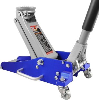 Aluminum and Steel Car Floor Jack 3,000 lbs Low Profile Dual Piston Heavy Duty