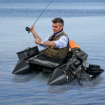 Zaverox Portable Lightweight Fishing Boat Equipped with 3 Removable Detachable Storage Boxes for Outdoor Lakes Rivers Fishing