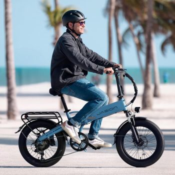 Jasion EB6 Electric Bike for Adults, 500W Motor Folding Ebike with 48V Built-in Battery, Class 3 Up to 50 Miles E-Mountain Bike with speedometer, 20" Fat Tire Foldable E Bicycle, UL 2849