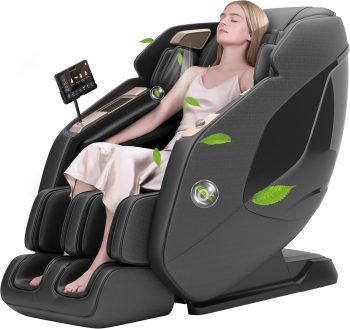 Real Relax 4D Full Body Massage Chair, Zero Gravity SL Track Recliner with Negative Ion Purification, Aromatherapy, Yoga Stretching, Auto Body Scan