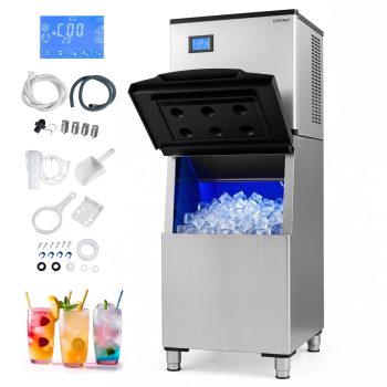Costway Commercial Ice Maker 450 lbs/24H Ice Machine with 250 lbs Storage Bin Self-cleaning
