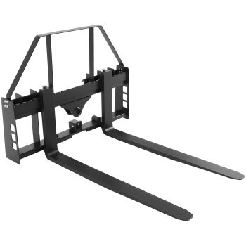 VEVOR Skid Steer Pallet Forks, 4000 lbs Rated Capacity, Pallet Fork Frame Attachment with 48-inch Pallet Forks Forklift Blades, 2-inch Hitch Receiver & Spear Sleeves, Fit for Skid Steers, Tractors