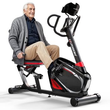 HARISON Recumbent Exercise Bike for Home, 400 LBS Capacity Heavy Duty Recumbent Bike, Stationary Bike with Bluetooth for Seniors & Home Use
