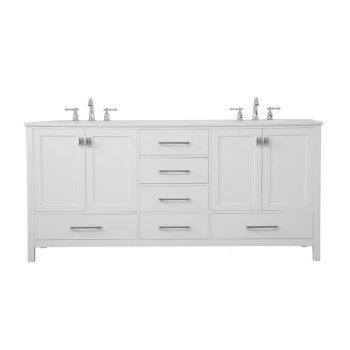 72 in. Irene Double Bathroom Vanity, White
