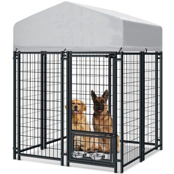Oranland 4'x 4'x 6' Outdoor Dog Kennel for Small/Medium/Large Dogs,Outside Dog Pen for Patio, Garden, Backyard