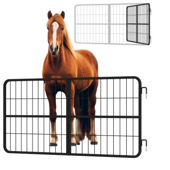 Horse Stall Gate with Rust-Proof Coating,48" x 24" Secure Durable Farm Gate,Stall Guards for Horse Comfort & Safe,Essential Horse Stall Accessories