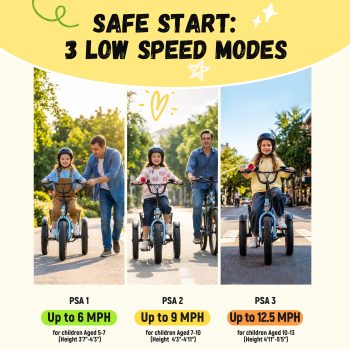ESKUTE Electric Tricycle for Beginners, 16" x 3.0 Fat Tire Folding 3-Wheel E-Bike, 500W Peak Motor, 302Wh Battery, Step-Thru Design, 12.5 MPH