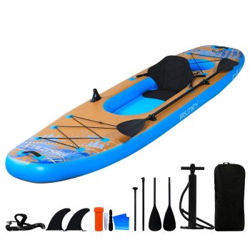 Inflatable lightweight and Durable Foldable Kayak Adjustable Inflatable Seat with Backrest Adjustable Paddle Pump & Patch Kit Kayaks for Adults Paddling on Rivers and Coastal Waters