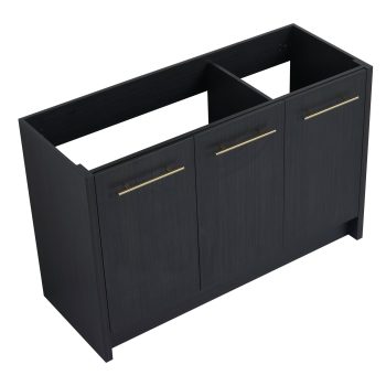 48 Inch Freestanding Modern Bathroom Vanity In Black Chestnut - Soft-close Door And Ample Storage With Stylish Appeal Contemporary Design Bath