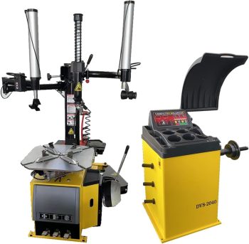 HPDAVV Tire Machine and Tire Balancer Machine Combo, 24'' Rim 1.5HP Tire Changer w/ Assist Arms and 24'' Rim Tire Balancing Machine for Home, Garage, Service Shop