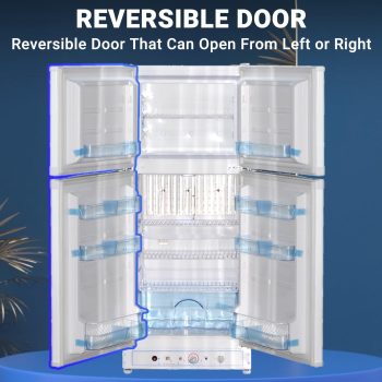 Smad 6.1 Cu.Ft Propane Refrigerator Offgrid 2 Way RV with Freezer for Cabin Boat 110V Gas Fridge White