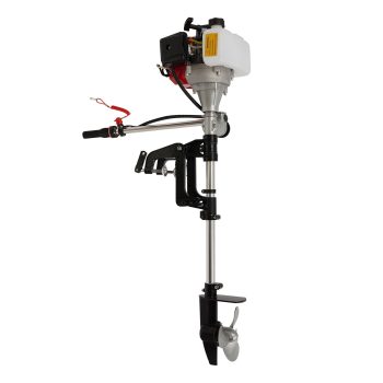 52CC 2.3HP 2-Stroke Outboard Motor, Air Cooled CDI Ignition, Manual Lift Tilt 3-Blade Propeller, Lightweight 20lbs for 8.2ft Jon Boat Inflatable Dinghy Fishing Duck Boat Engine Black