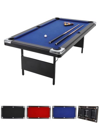 7 Foot Pool Table, Portable Billiards Tables, Folding Pool Table Includes Full Set of Billiard Balls, 2 Cue Sticks, Chalk & Felt Brush for Family Game Room
