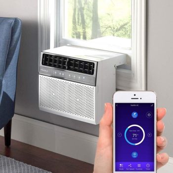 Restored Soleus Air 12000 BTU (ASHRAE)/8,000 BTU (DOE) Saddle Window Air Conditioner with Wi-Fi (Refurbished)