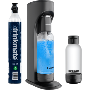 Drinkmate OmniFizz Sparkling Water Maker & Soda Streaming Machine | Carbonates Any Drink | SPECIAL BUNDLE | Includes 60L CO2 Cartridge + Two BPA-Free Bottles ()