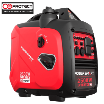 PowerSmart 2500W Portable Gas Fuel Inverter Generator CO Detect with Manual Start Outdoor Camping