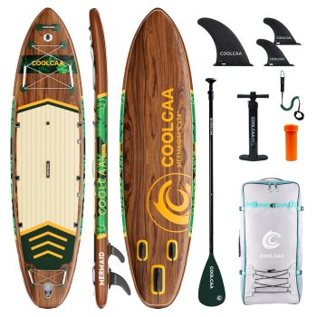 COOLCAA 11'6" Inflatable Stand Up Paddle Board, 34" Wide, 500 lb Capacity