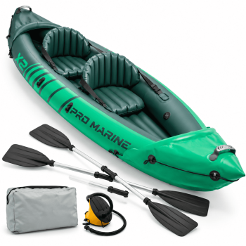 Inflatable Tandem Kayak Set with Seats, Paddles, Pump and Carry Bag