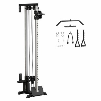 AOWINNOX Fitness Wall Mount Cable Crossover Machine, Multi-Functional Pulley System For Home Gym