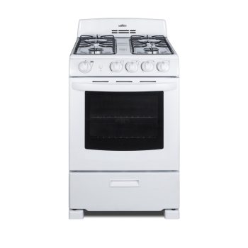 Summit 24 Inch Gas Range, 2.9 cu. ft. Oven, White - RG244WS
